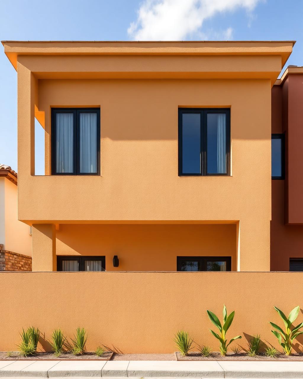 Fachada em tons de areia