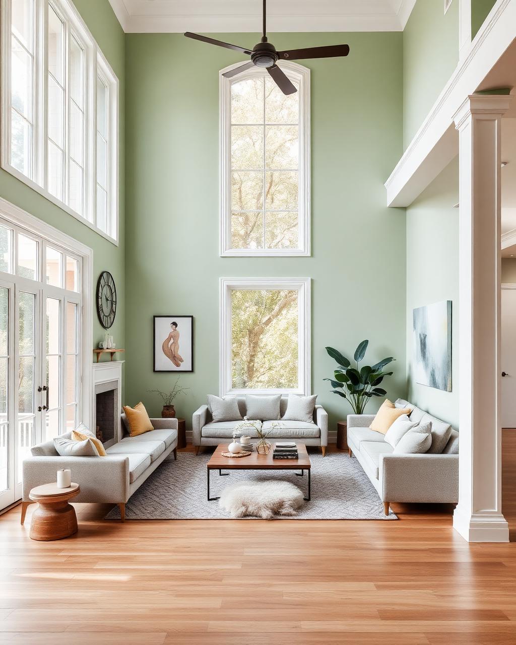 Sala em verde sage